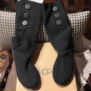 Ugg Wool Suede Logo Black Boots Never Used